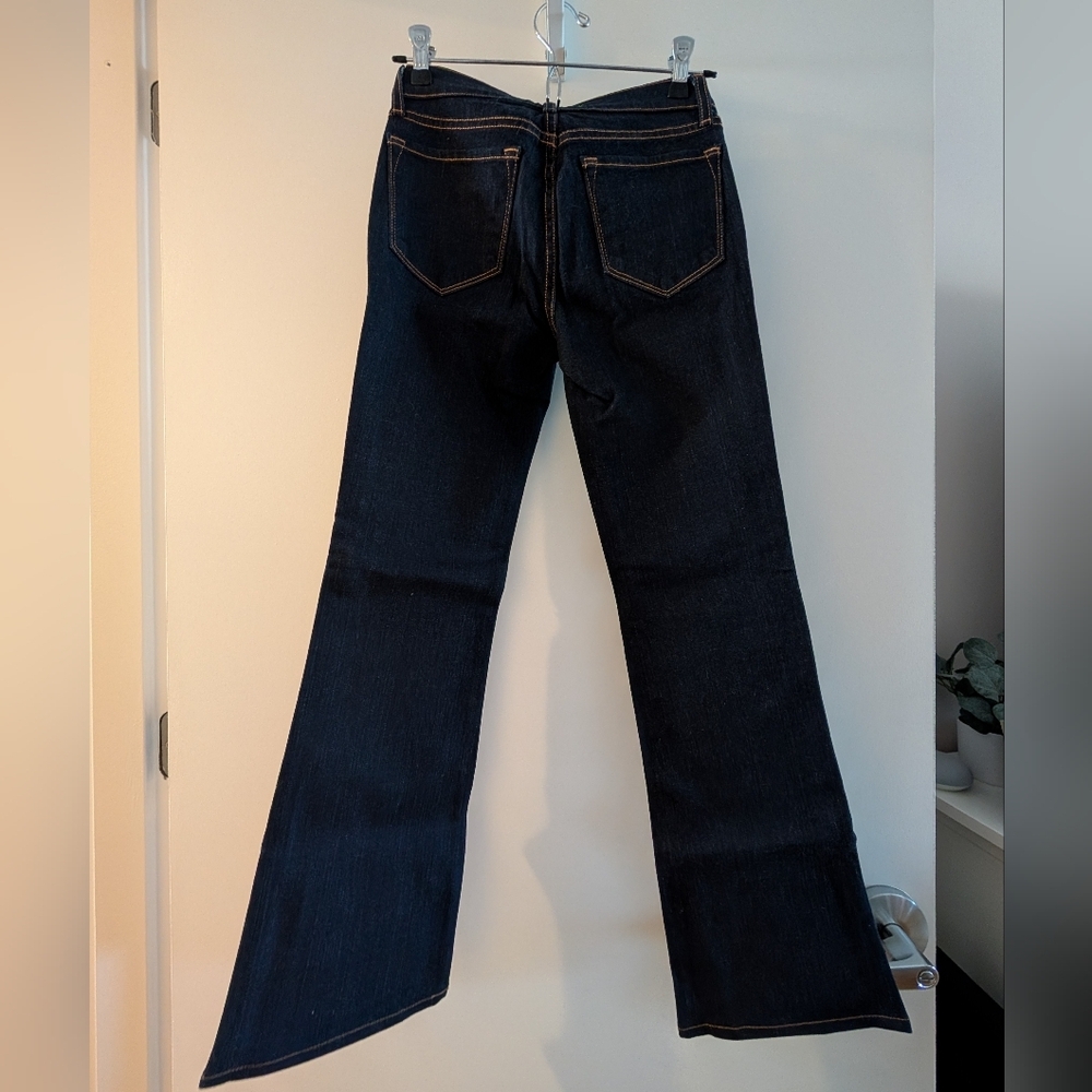 J Brand Women's Y2K 2000s Low Rise Dark Blue Flared Jeans Size 24 - Picture 2 of 5